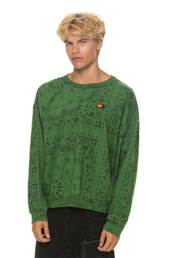 BANDANA RELAXED CREW SWEATSHIRT - PALM
