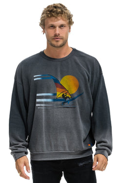 WINDSURF JUMP RELAXED CREW SWEATSHIRT - FADED SMOKE