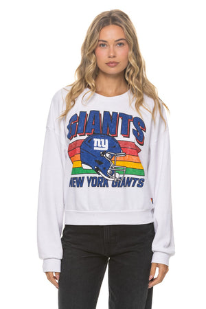 NEW YORK GIANTS HELMET RELAXED CREW SWEATSHIRT - WHITE