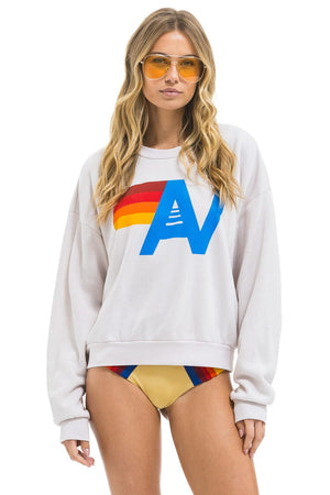 LOGO RELAXED CREW SWEATSHIRT - DOVE