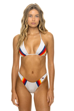 5 STRIPE LUXXE TRIANGLE BIKINI TOP - CLOUD