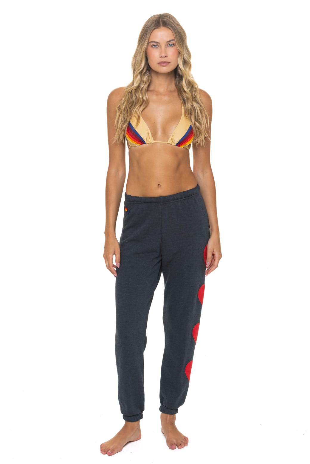 Heart Stitch Sweatpants Charcoal - Women's Joggers | Aviator Nation