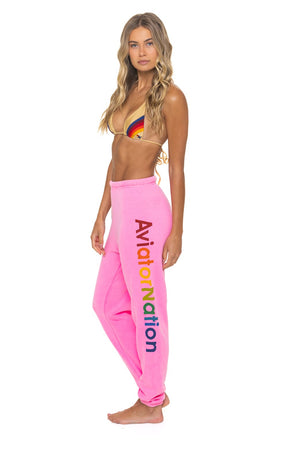 AVIATOR NATION SWEATPANTS - NEON PINK