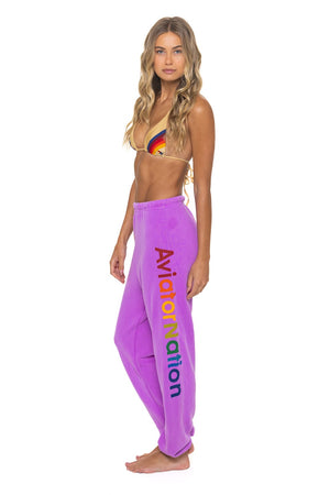 AVIATOR NATION SWEATPANTS - NEON PURPLE