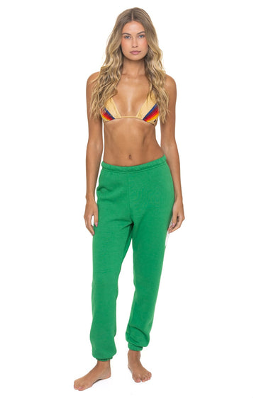 BOLT STITCH SWEATPANTS - KELLY GREEN // WHITE