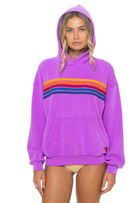 5 STRIPE RELAXED PULLOVER HOODIE