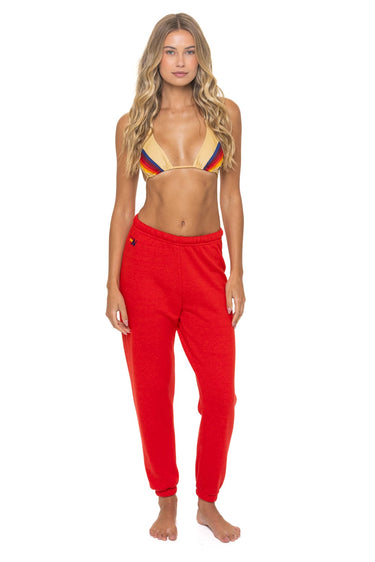 BOLT STITCH SWEATPANTS - RED // WHITE