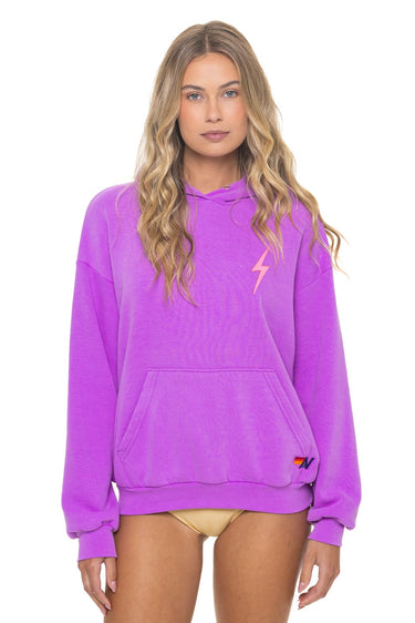 BOLT STITCH RELAXED PULLOVER HOODIE - NEON PURPLE // NEON PINK