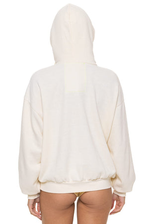 BOLT STITCH RELAXED PULLOVER HOODIE - VINTAGE WHITE