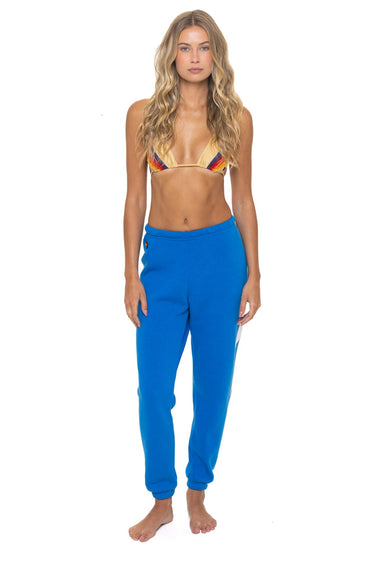 BOLT STITCH SWEATPANTS - OCEAN // WHITE