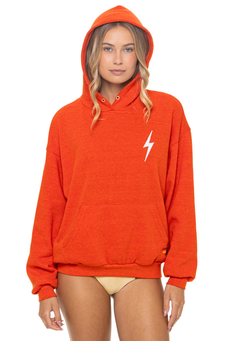 BOLT STITCH RELAXED PULLOVER HOODIE - VINTAGE ORANGE // WHITE