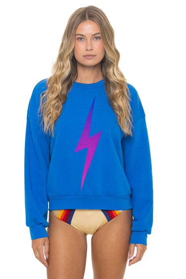 BOLT FADE RELAXED CREW SWEATSHIRT - OCEAN // PINK // PURPLE