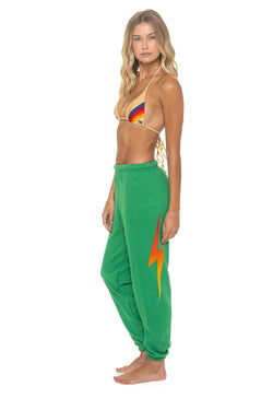 BOLT FADE SWEATPANTS - KELLY GREEN // RED // YELLOW