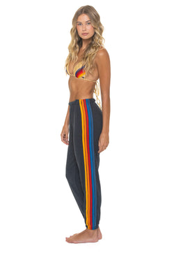 5 STRIPE SWEATPANTS - CHARCOAL