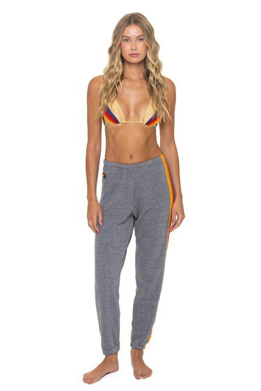 5 STRIPE SWEATPANTS - HEATHER GREY