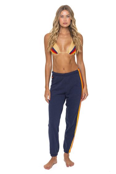 5 STRIPE SWEATPANTS - NAVY