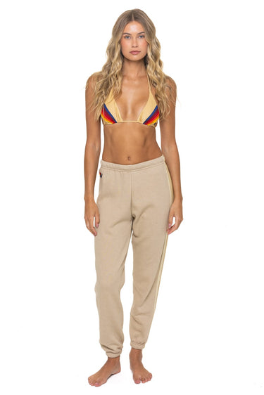 5 STRIPE SWEATPANTS - SAND // TAN