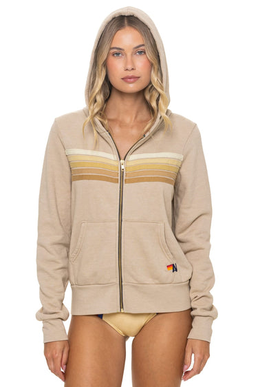 5 STRIPE HOODIE - SAND // TAN
