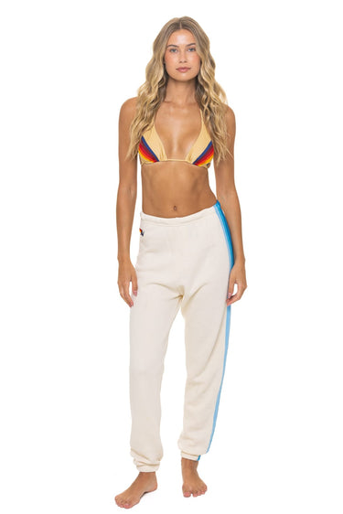 5 STRIPE SWEATPANTS - VINTAGE WHITE // BLUE