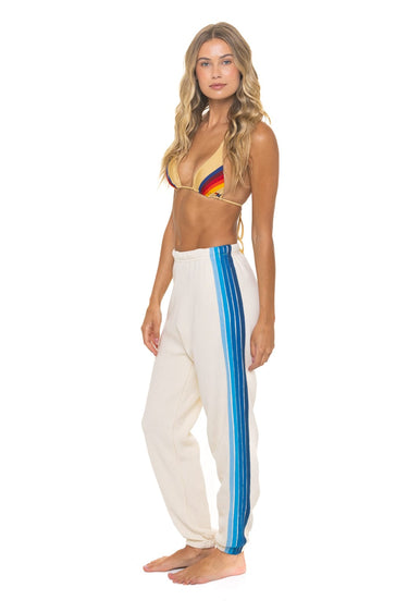 5 STRIPE SWEATPANTS - VINTAGE WHITE // BLUE