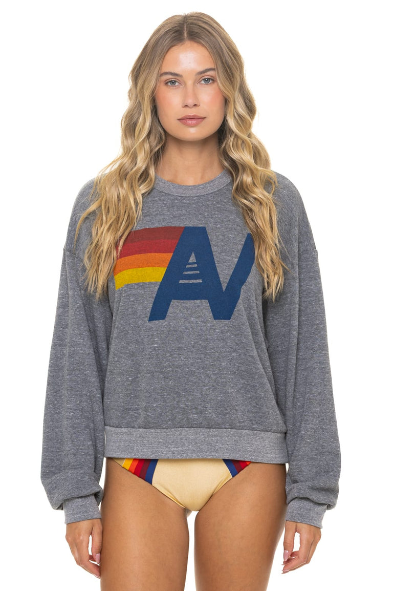 LOGO RELAXED CREW SWEATSHIRT - HEATHER
