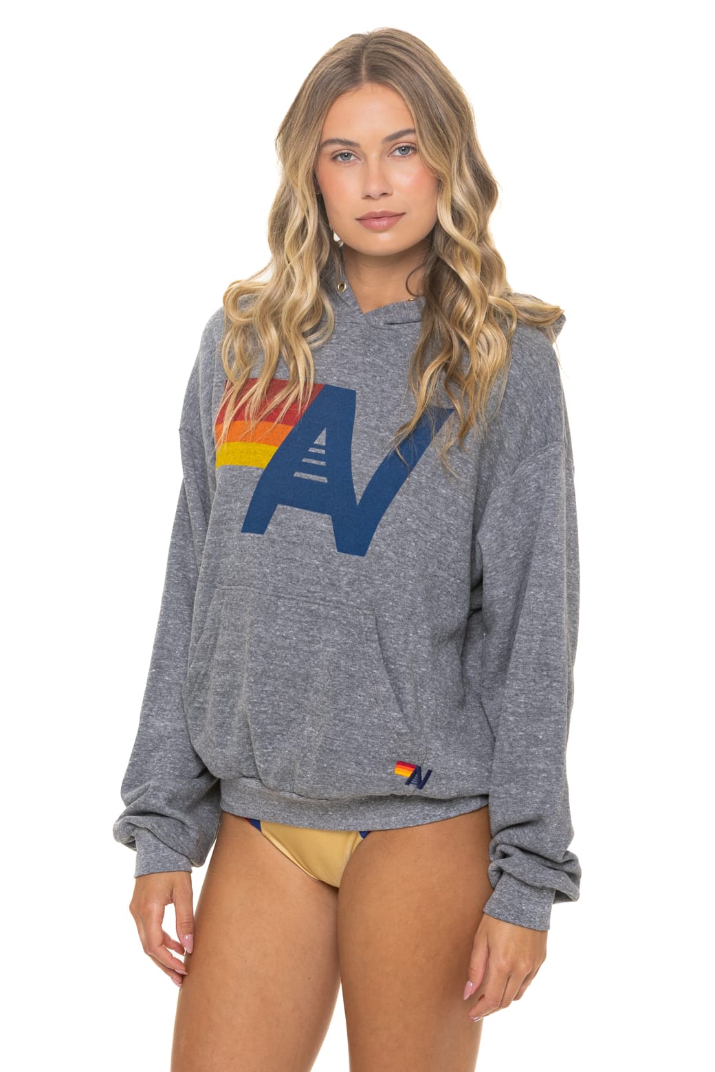 Logo Relaxed Pullover Hoodie Heather Grey | Luxury Hoodie Made in