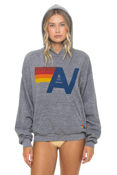 LOGO PULLOVER RELAXED HOODIE - HEATHER GREY