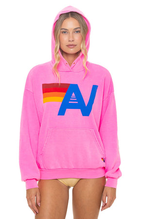 LOGO PULLOVER RELAXED HOODIE - NEON PINK
