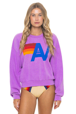 LOGO RELAXED CREW SWEATSHIRT - NEON PURPLE