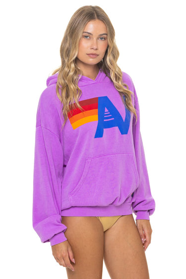 LOGO PULLOVER RELAXED HOODIE - NEON PURPLE