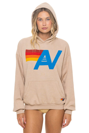LOGO PULLOVER RELAXED HOODIE - SAND