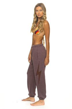 BOLT PRINT UNISEX SWEATPANTS - MOCHA