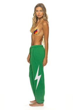 BOLT STITCH UNISEX SWEATPANTS - KELLY GREEN // WHITE