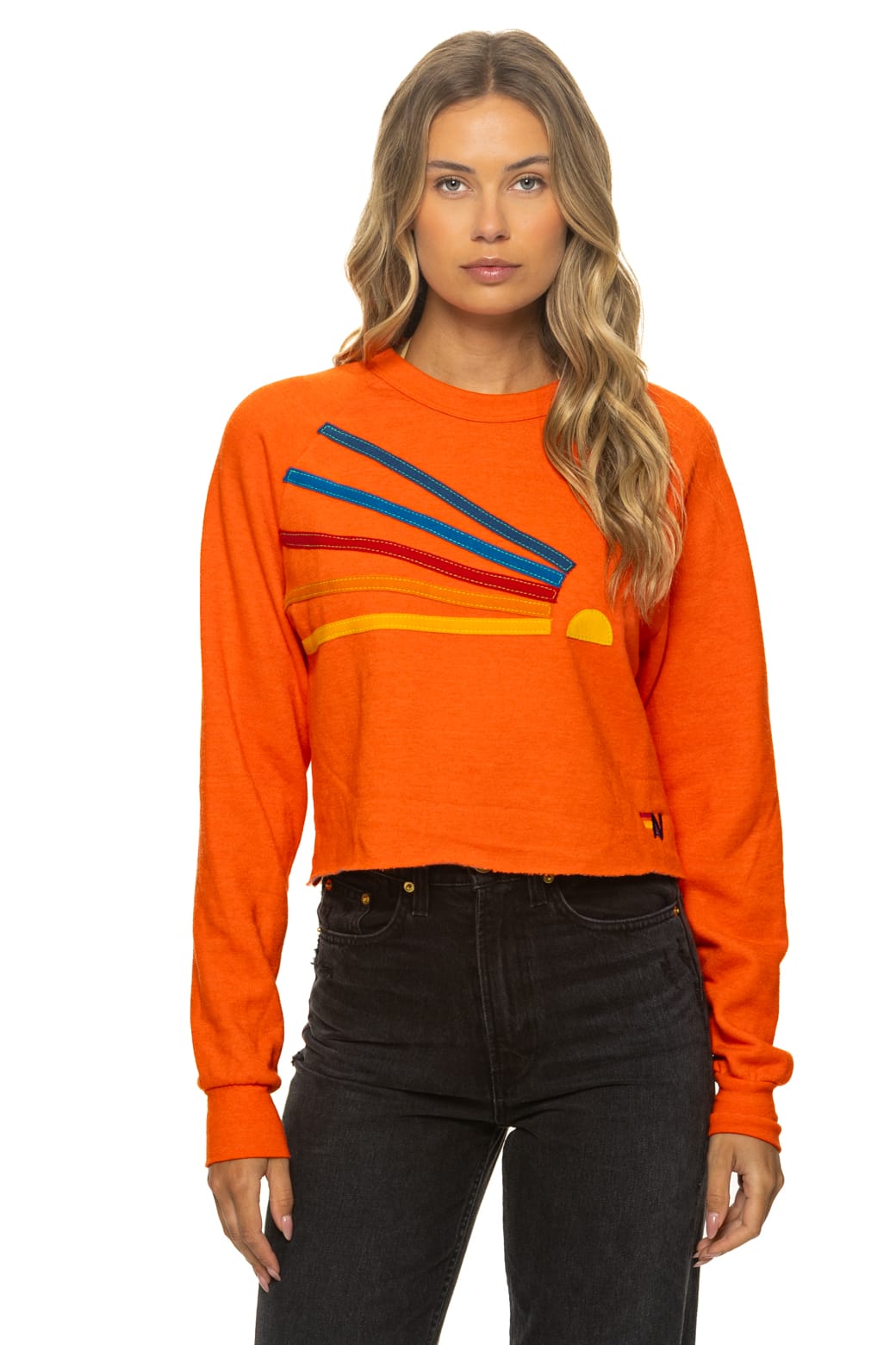 DAYDREAM CROPPED CREW SWEATSHIRT RELAXED - ORANGE
