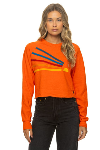 DAYDREAM CROPPED CREW SWEATSHIRT RELAXED - ORANGE