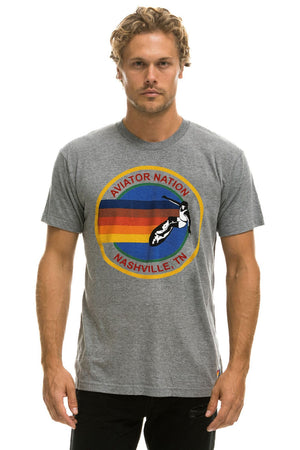 AVIATOR NATION NASHVILLE TEE - HEATHER GREY