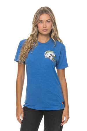 LOS ANGELES CHARGERS HELMET CREW TEE SHIRT - COBALT