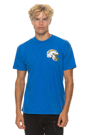 LOS ANGELES CHARGERS HELMET CREW TEE SHIRT - COBALT