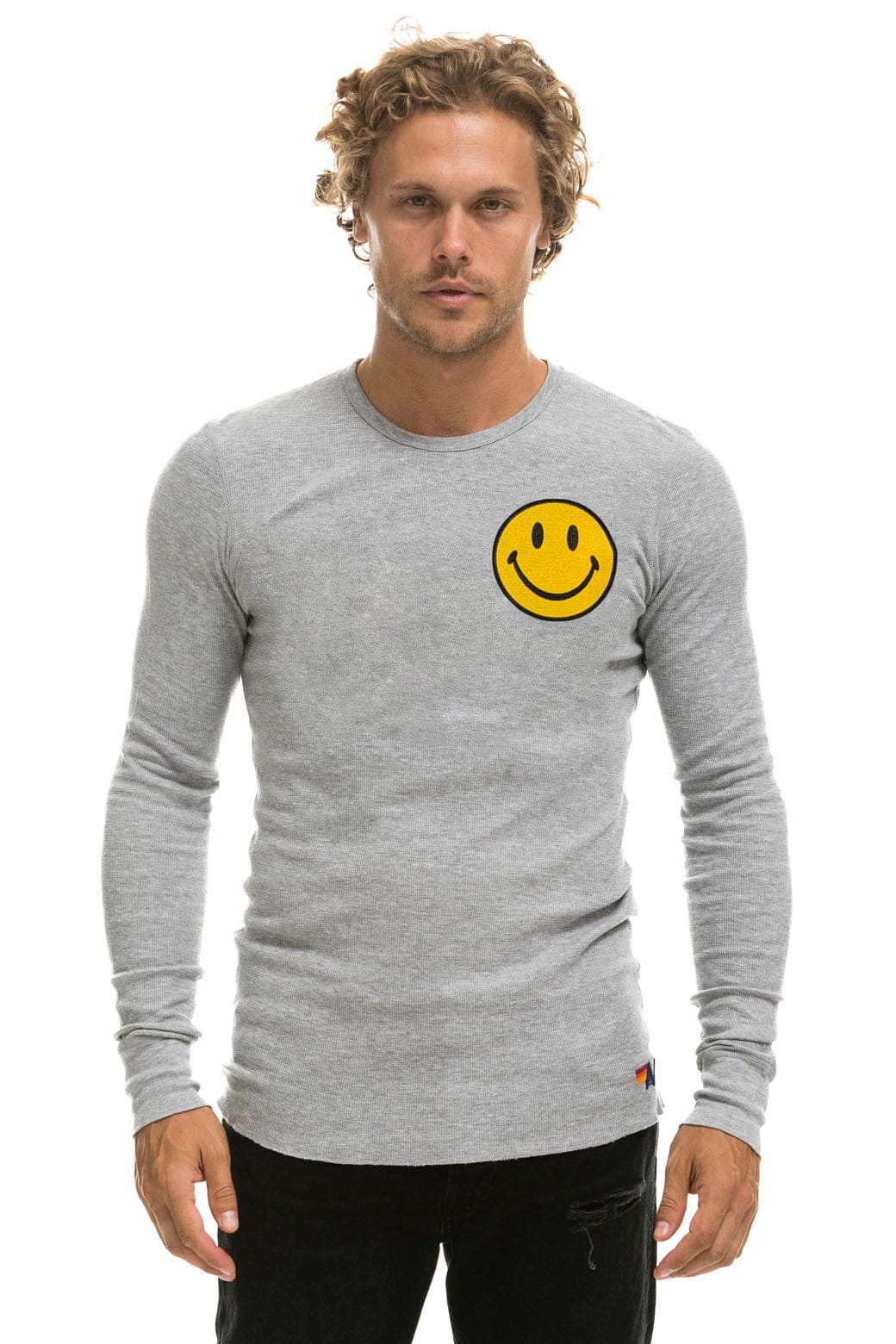 SMILEY 2 THERMAL - HEATHER GREY - Aviator Nation