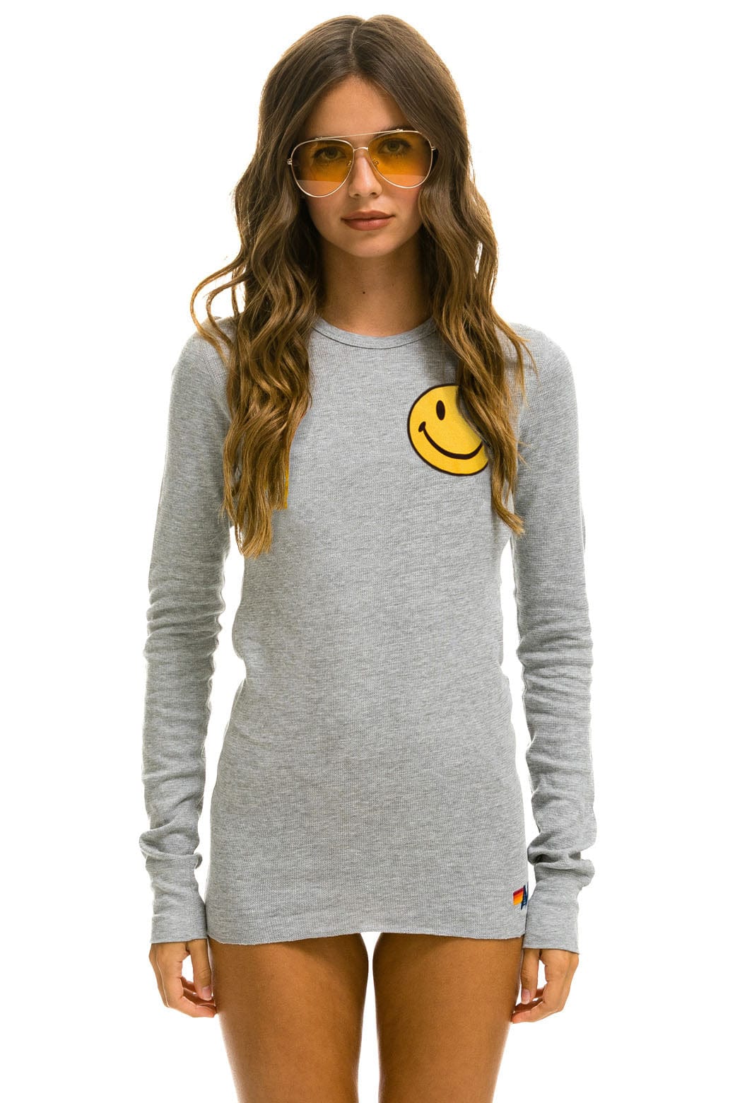 SMILEY 2 THERMAL - HEATHER GREY – Aviator Nation