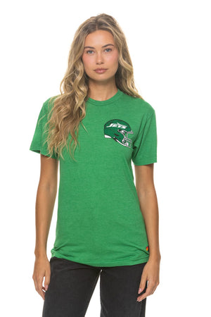 NEW YORK JETS HELMET CREW TEE SHIRT - KELLY GREEN