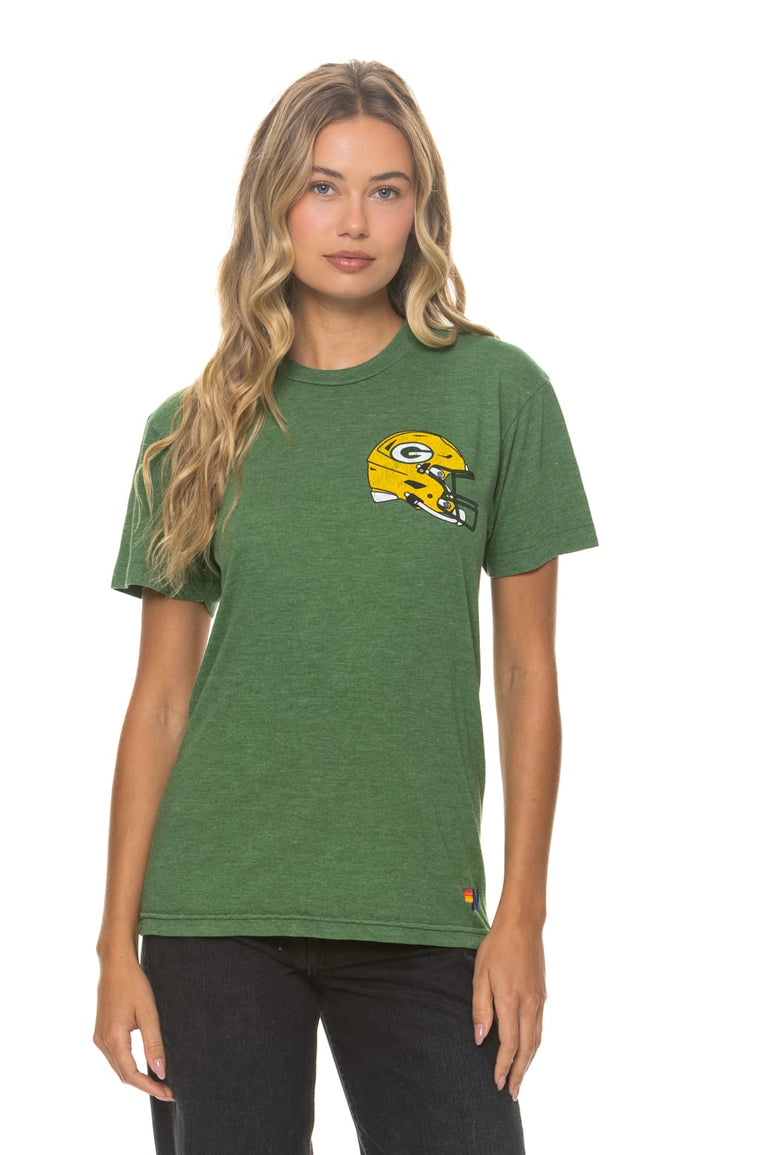 GREEN BAY PACKERS HELMET CREW TEE SHIRT - PALM