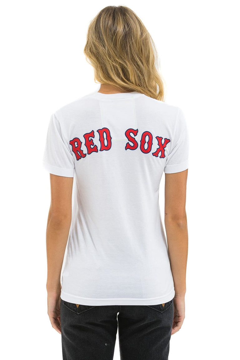 RED SOX BOLT UNISEX CREW TEE - WHITE
