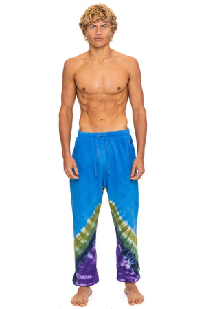 HAND DYED V SWEATPANTS - TIE DYE OCEAN // PURPLE