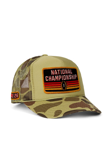 CFP NATIONAL CHAMPIONSHIP 2026 VINTAGE LOW RISE TRUCKER - CAMO