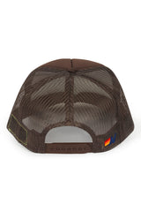 PRAY FOR SNOW VINTAGE TRUCKER HAT - BROWN - back