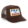 PRAY FOR SNOW VINTAGE TRUCKER HAT - BROWN - front