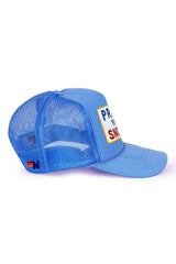 PRAY FOR SNOW VINTAGE TRUCKER HAT - LIGHT BLUE - side