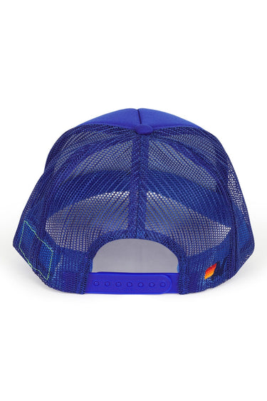 PRAY FOR SNOW VINTAGE TRUCKER HAT - ROYAL - back