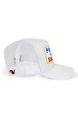 PRAY FOR SNOW VINTAGE TRUCKER HAT - WHITE - side